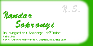 nandor sopronyi business card